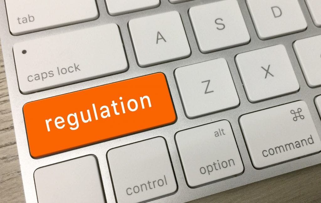 The featured image for a post titled "Beware Big Tech’s Embrace Of Regulation"